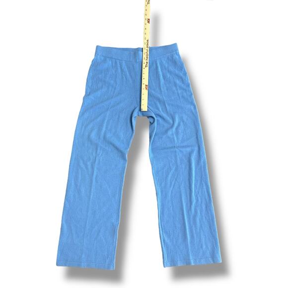 Neiman Marcus 100% Cashmere Lounge Pants Blue Medium Quiet Luxury Soft Knit - Picture 5 of 8